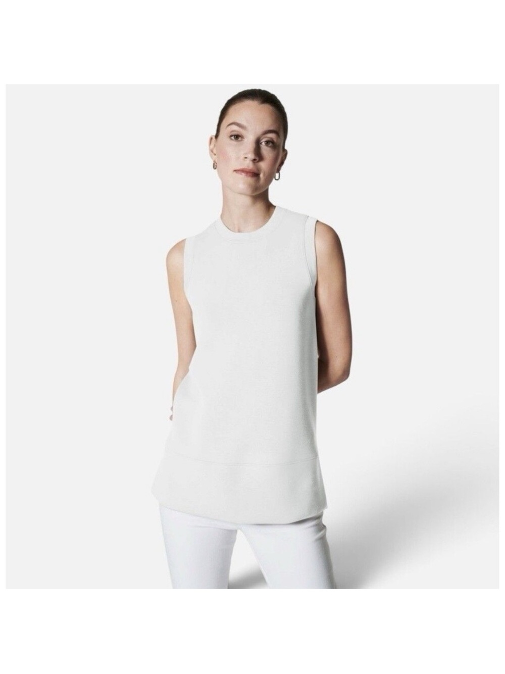 SPANX White Sleeveless High-Neck Tank
